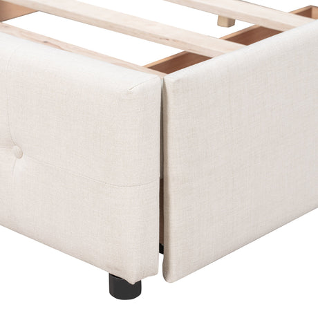 Walker Edison | Upholstered Queen Platform Bed with Storage