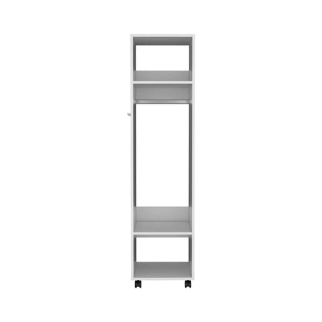 Walker Edison | White Tall Wardrobe Armoire with Mirror