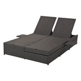 Walker Edison | Wicker Outdoor Double Sunbed Set