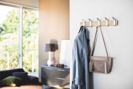 Wall-Mounted Coat Rack - Aluminum + Wood