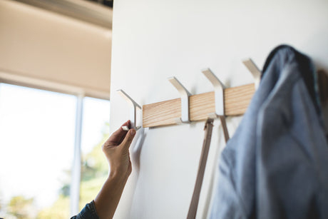 Wall-Mounted Coat Rack - Aluminum + Wood