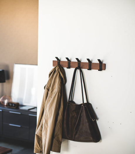 Wall-Mounted Coat Rack - Aluminum + Wood