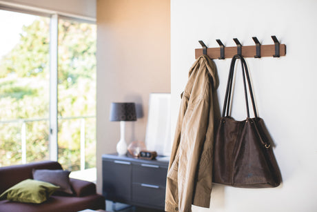 Wall-Mounted Coat Rack - Aluminum + Wood