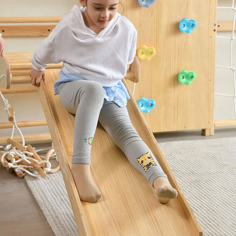 Walnut | Swedish Ladder Jungle Gym - 79" Height - Wall Mounted-Indoor-Parc Decor