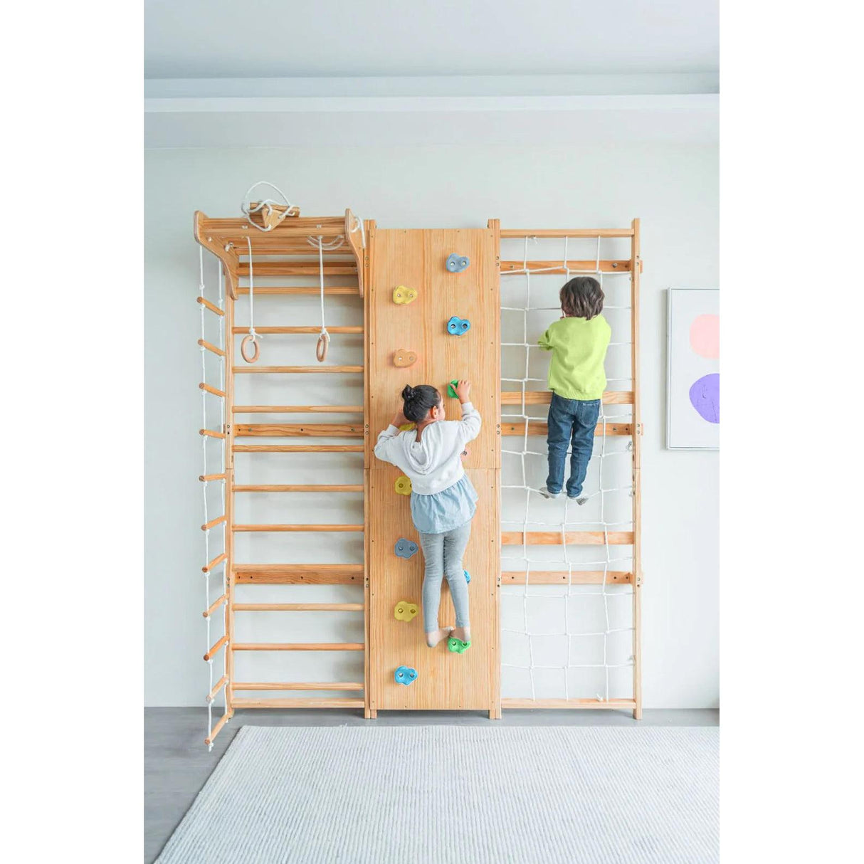 Walnut | Swedish Ladder Jungle Gym - Wall Mounted