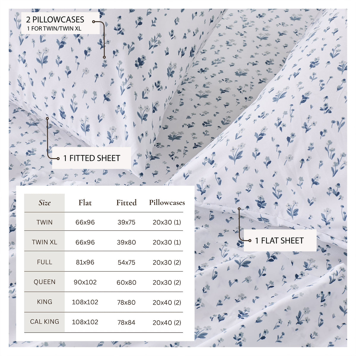 Watercolor Floral Sheet Set - Delia Collection