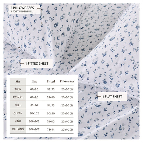 Watercolor Floral Sheet Set - Delia Collection
