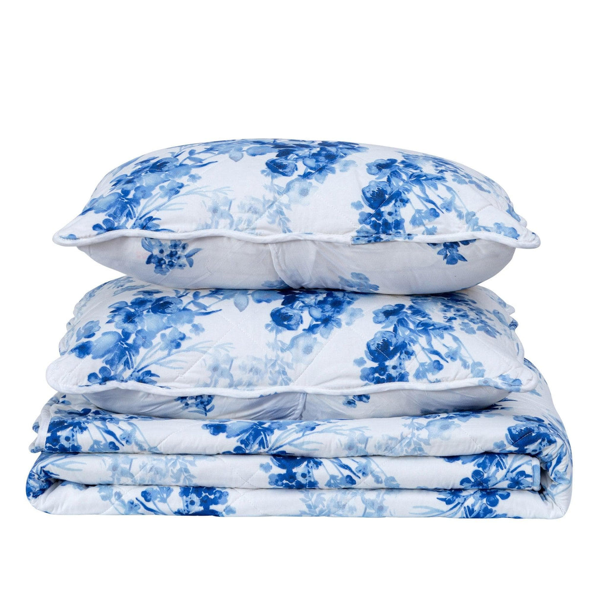 Watercolor Leaves 3 Piece Quilt Set - Jacqueline Collection-Quilts-Parc Decor