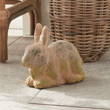 Weathered Moss Terracotta Bunny Garden Statue-Parc Decor