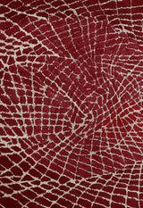 Web Hand Tufted 5x8 Modern Style Maroon Wool Area Rug
