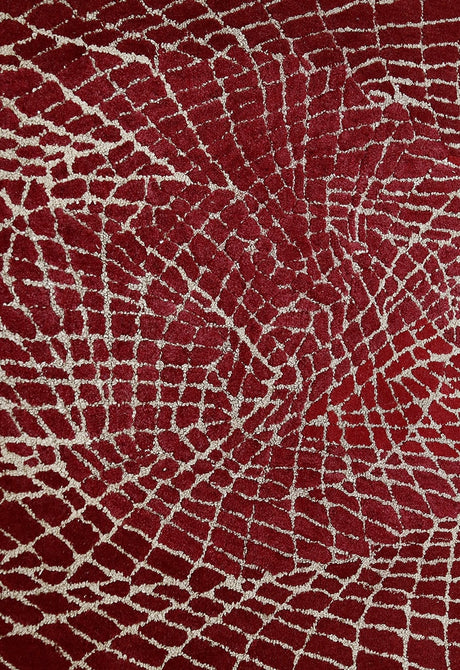 Web Hand Tufted 5x8 Modern Style Maroon Wool Area Rug