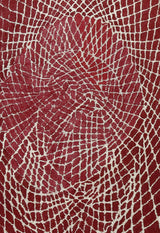 Web Hand Tufted 5x8 Modern Style Maroon Wool Area Rug