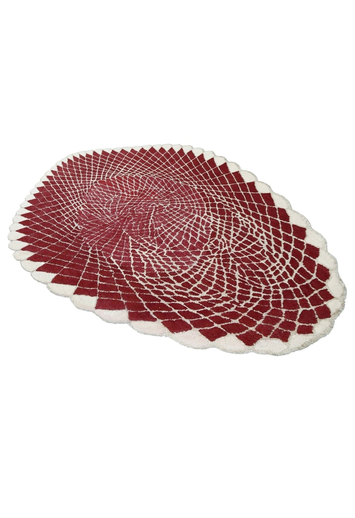 Web Hand Tufted 5x8 Modern Style Maroon Wool Area Rug