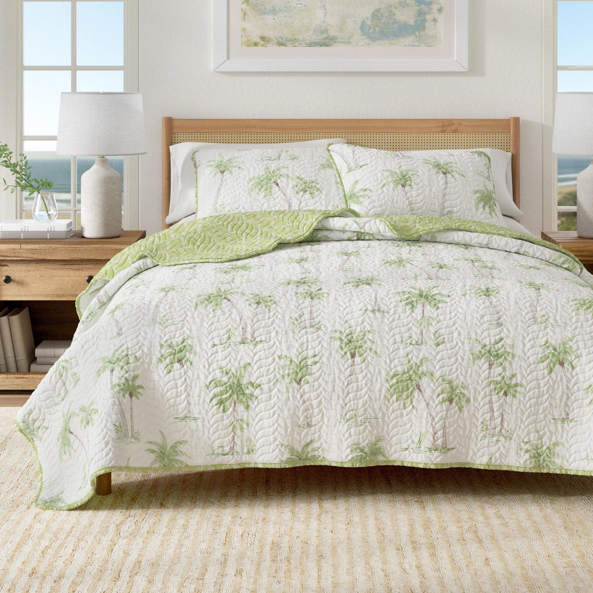 West Palm Trees Coastal Quilt Set - Coronado Collection-Quilts & Comforters-Parc Decor