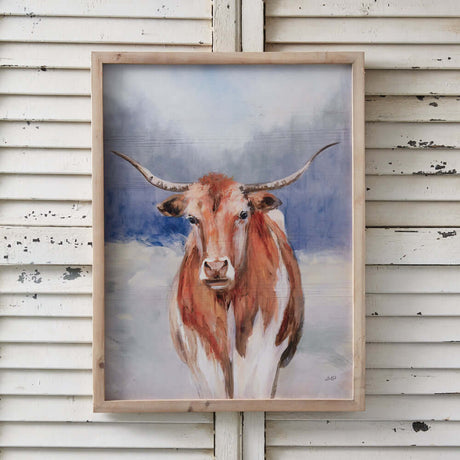 Western Texas Longhorn Wall Art Print in Frame-Wall Decor-Parc Decor