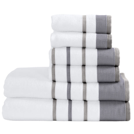 Decorative Cotton Stripe Bath Towel Set - Noelle Collection