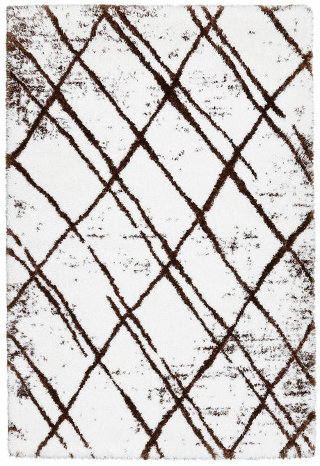 White And Brown Modern Style 5x7 Rug