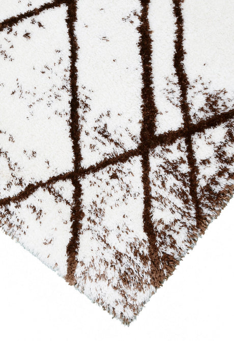 White And Brown Modern Style 5x7 Rug