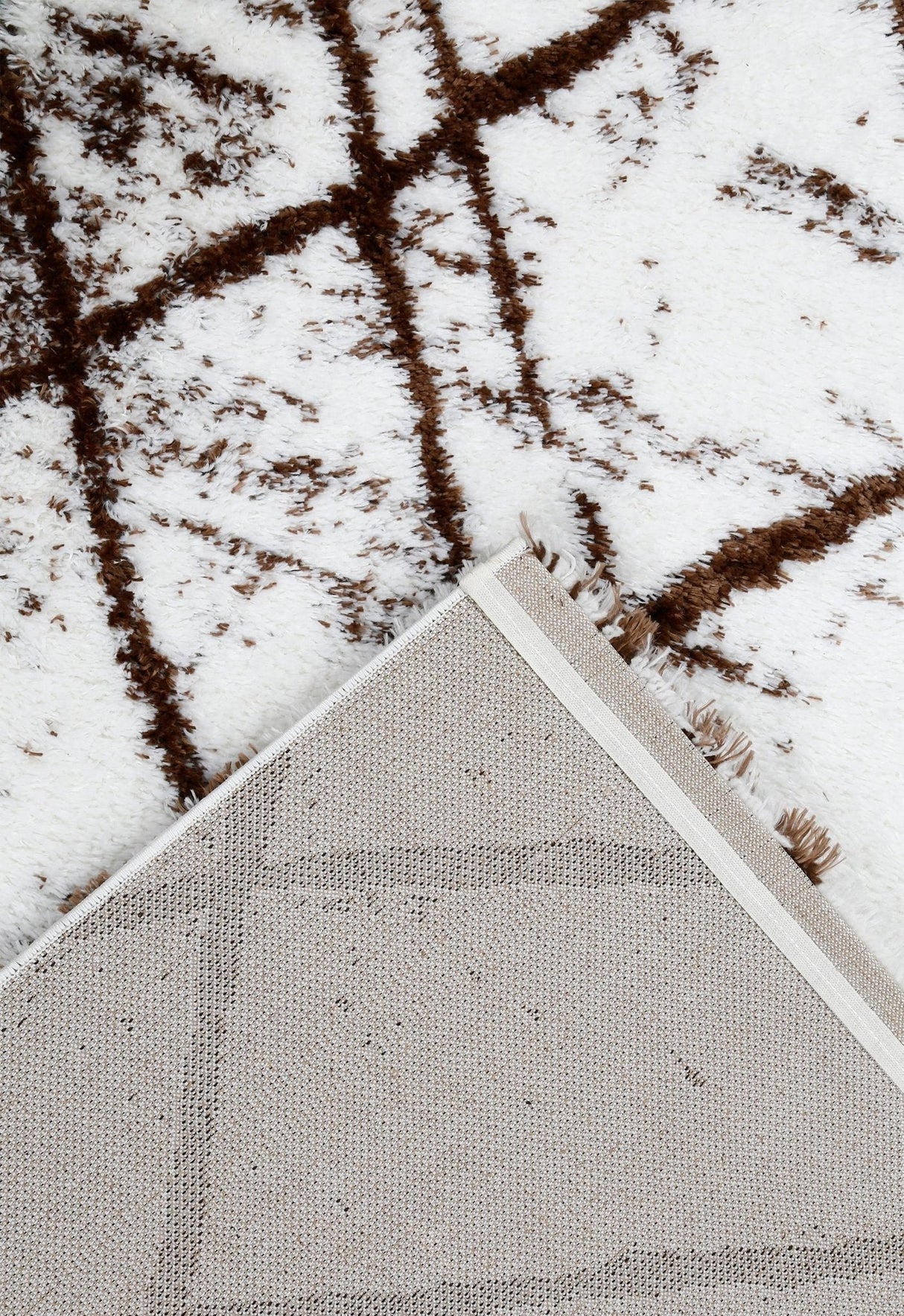 White And Brown Modern Style 5x7 Rug