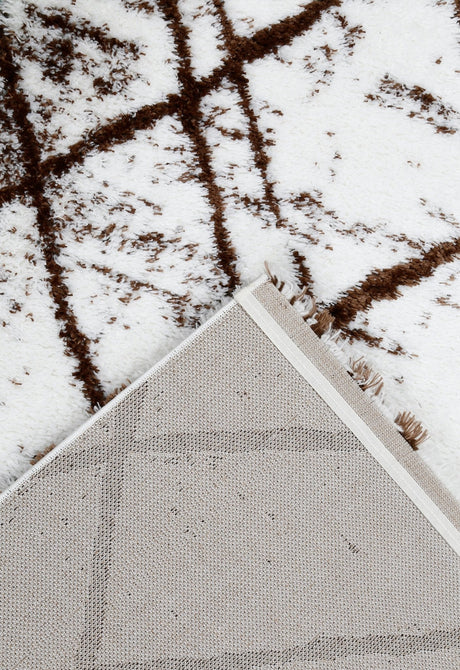White And Brown Modern Style 5x7 Rug