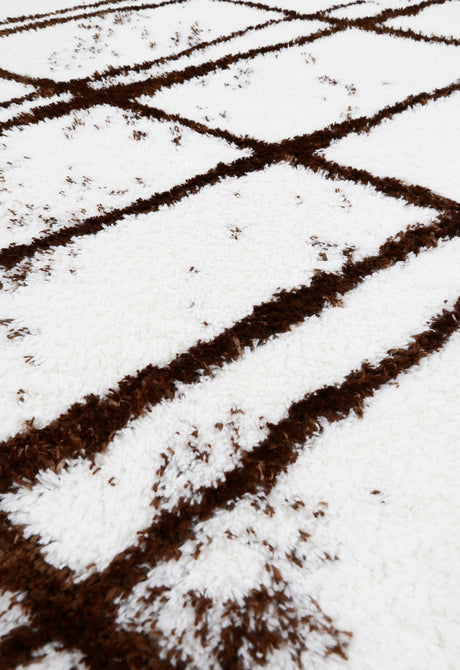 White And Brown Modern Style 5x7 Rug
