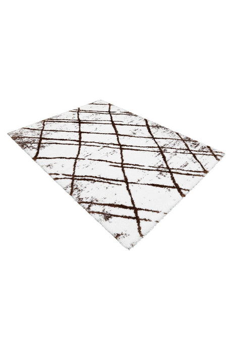 White And Brown Modern Style 5x7 Rug
