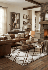 White And Brown Modern Style 5x7 Rug