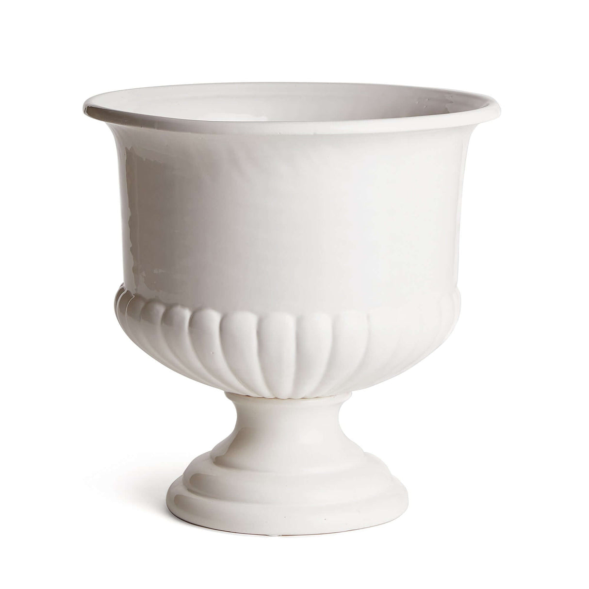 White Ceramic Urn Planter for Tuscan-Inspired Decor-Planter-Parc Decor