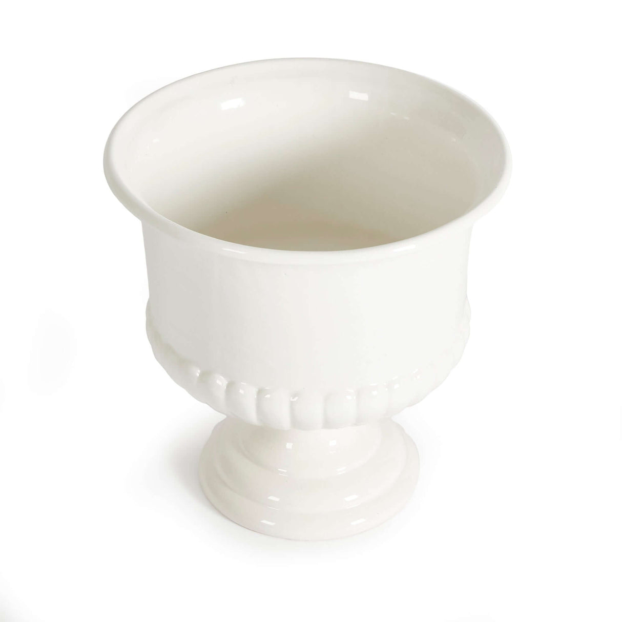 White Ceramic Urn Planter for Tuscan-Inspired Decor-Planter-Parc Decor