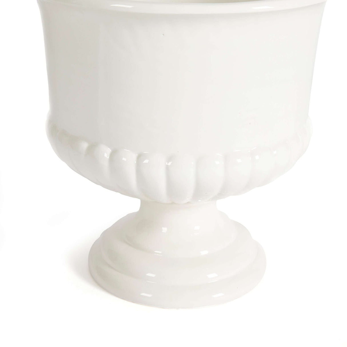 White Ceramic Urn Planter for Tuscan-Inspired Decor-Planter-Parc Decor