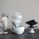 White Glazed Stoneware Mug-Drinkware-Parc Decor