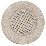 White Heritage Rattan Placemat - Set of 4-Placemat-Parc Decor