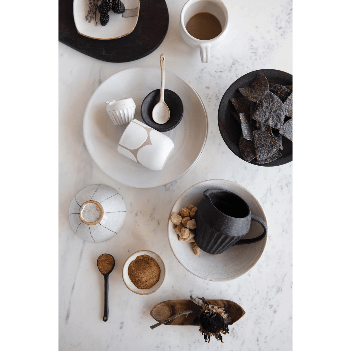 White Matte Stoneware Glazed Bowl-Bowls-Parc Decor