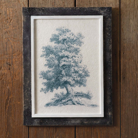 White Oak Tree Vintage Inspired Art Print in Rustic Wooden Frame-Wall Decor-Parc Decor