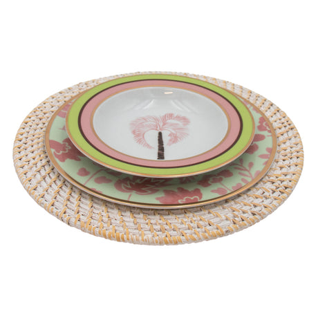 White Rattan Charger - Set of 4