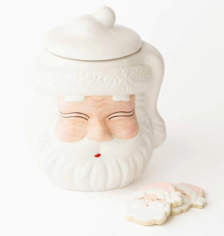 White Santa Cookie Jar-Cookie Jar-Parc Decor