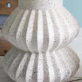 White Speckled Scalloped Table Lamp-Lighting-Parc Decor