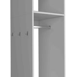 White Tall Wardrobe Armoire with Mirror-Storage & Organization-Parc Decor