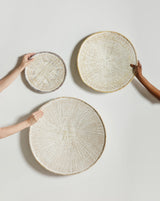 White Washed Handwoven Wall Basket-Parc Decor