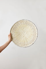 White Washed Handwoven Wall Basket-Parc Decor