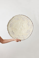 White Washed Handwoven Wall Basket-Parc Decor