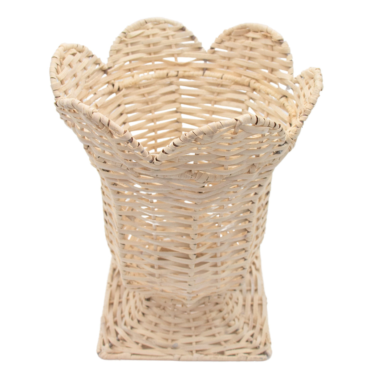 White Wicker Urn Vase-Decorative vase-Parc Decor