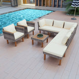 Wicker 9-Piece Patio Modular Sofa Set-Outdoor Furniture-Parc Decor