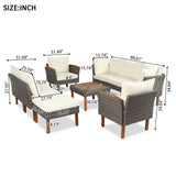 Wicker 9-Piece Patio Modular Sofa Set-Outdoor Furniture-Parc Decor