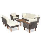 Wicker 9-Piece Patio Modular Sofa Set-Outdoor Furniture-Parc Decor