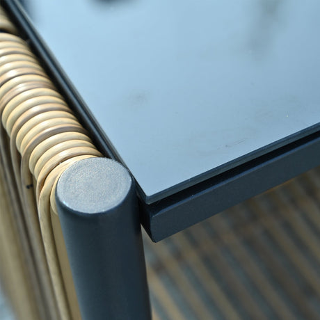 Wicker Outdoor Loveseat Sofa Table Set-Outdoor Furniture-Parc Decor