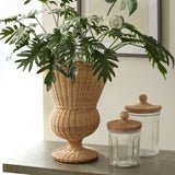 Wicker Urn-Shaped Decorative Vase-vase-Parc Decor