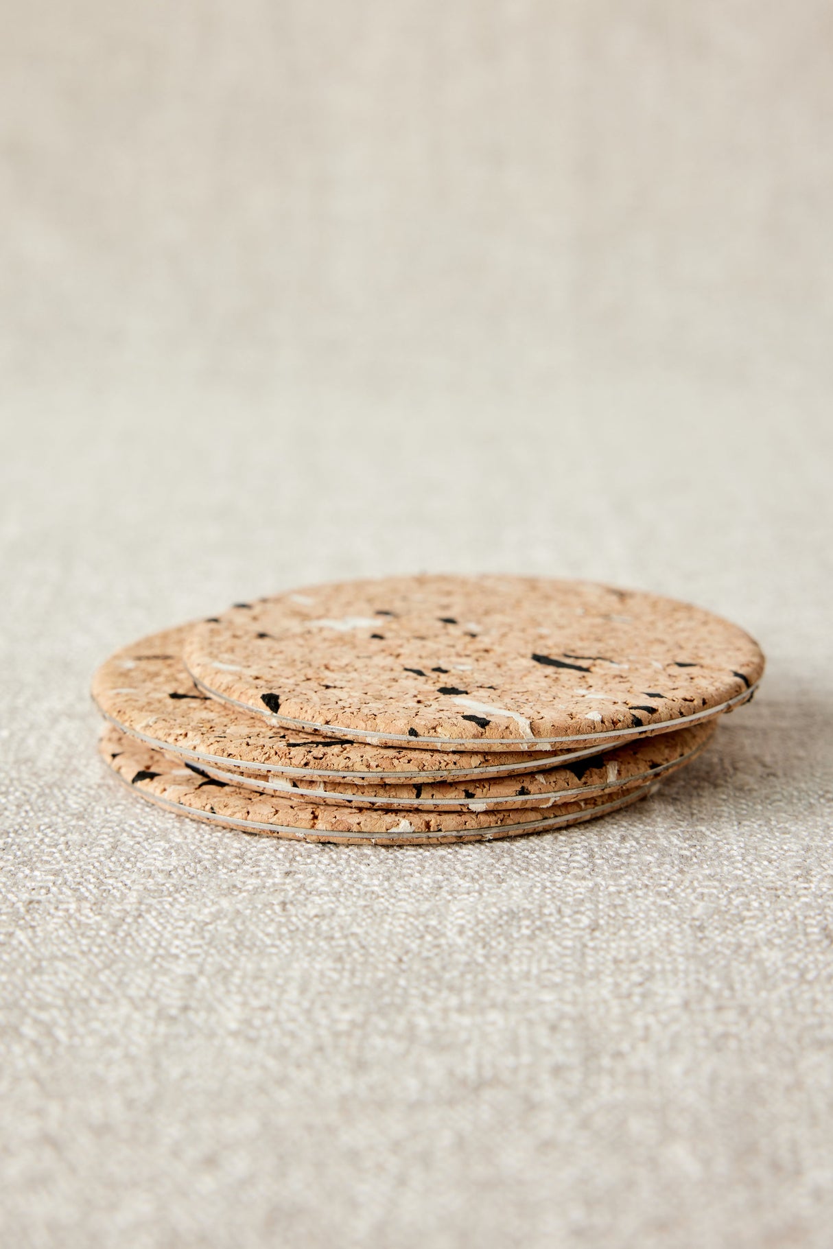 Wiid Black & White Speckled Cork Coasters - Set of 4-Entertaining & Serving-Parc Decor