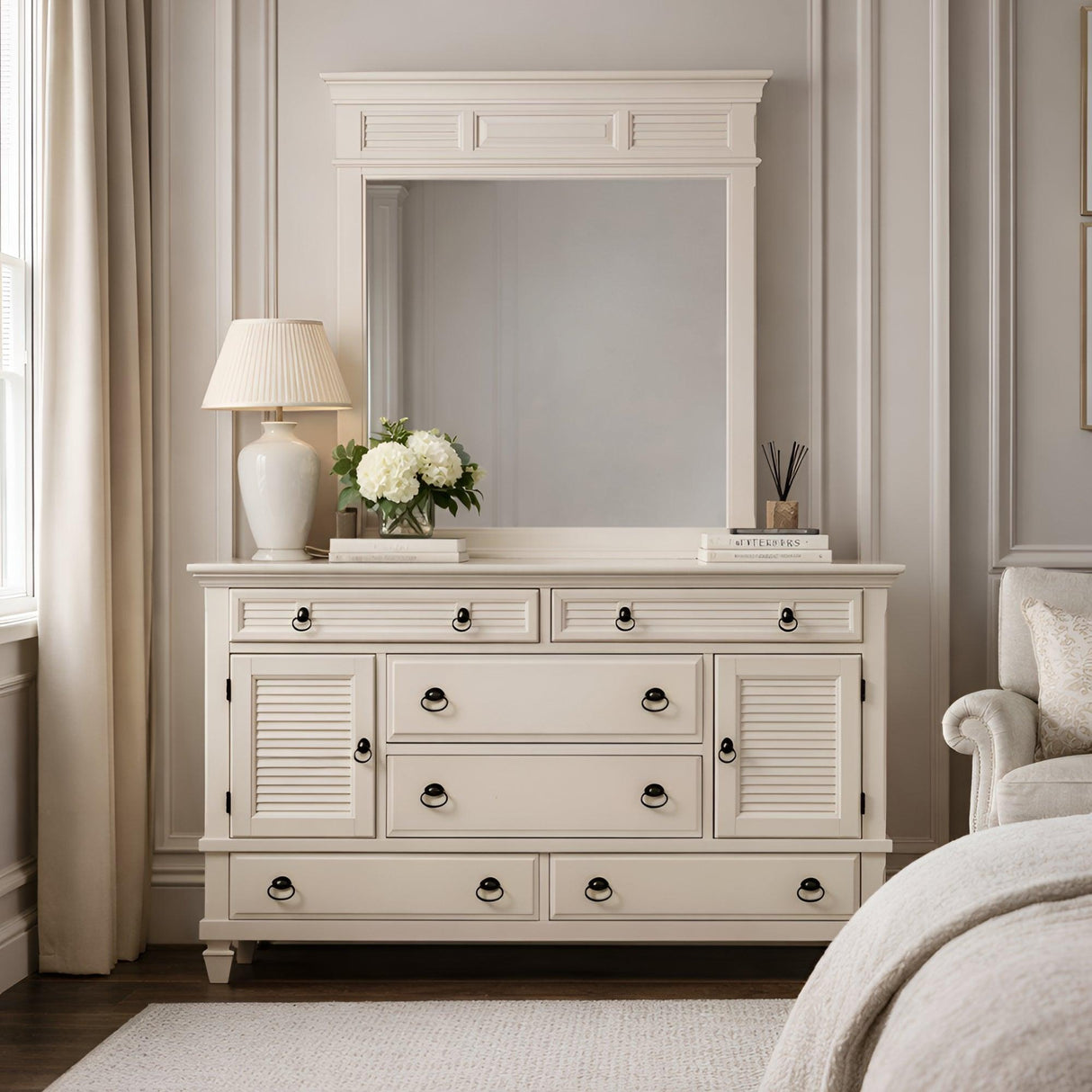 Winchester Mirror, White