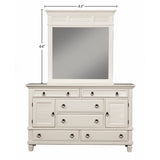 Winchester Mirror, White-Dresser Mirror-Parc Decor